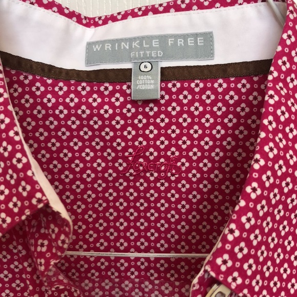 Foxcroft Pink and White Floral Button Down Blouse - Picture 3 of 6